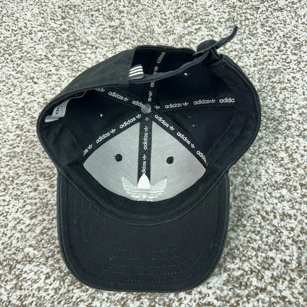 Adidas Hat Cap Strap Back Mens One Size Black Trefoil Logo Dad Baseball Sports